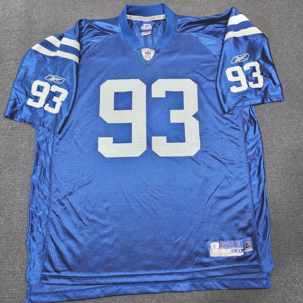 Dwight Freeney #93 Indianapolis Colts Reebok NFL Equipment Men's Xl Blue Jersey